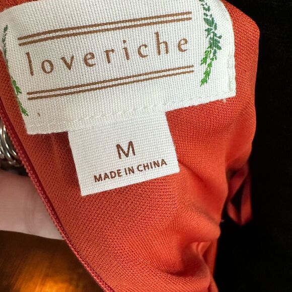 NWOT Love Riche Rust Color w/Floral Pattern Mini Dress, Tie Front, Size Medium - Picture 9 of 13